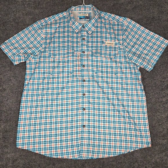Magellan Outdoors Other - Magellan Outdoors Mens 2XL Blue Plaid Fish Gear Relaxed Fit Fishing Shirt 26681